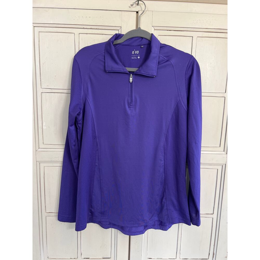 Nivo size large purple 1/4 zip pullover activewear top